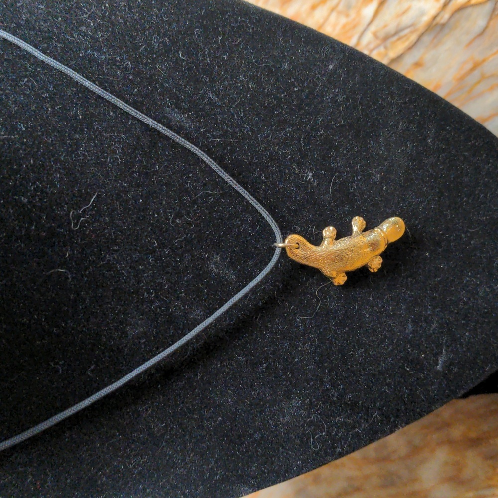 Gold Duck Billed Platypus Necklace Jewelry